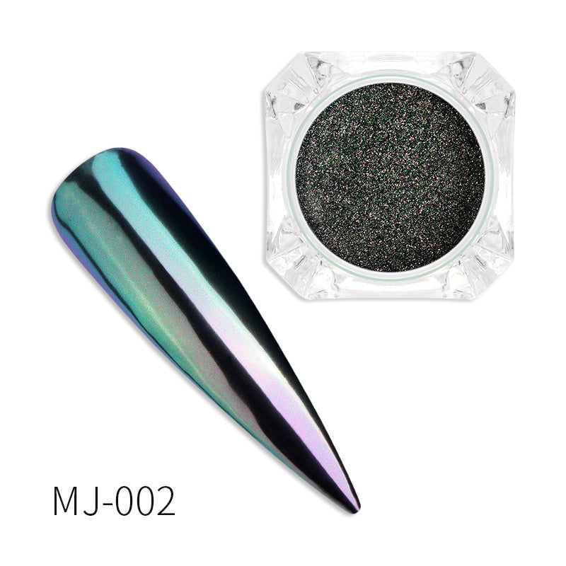 Metallic Iridescent Nail Powder in Multiple Neon Colors-Gray-Theone Apparel