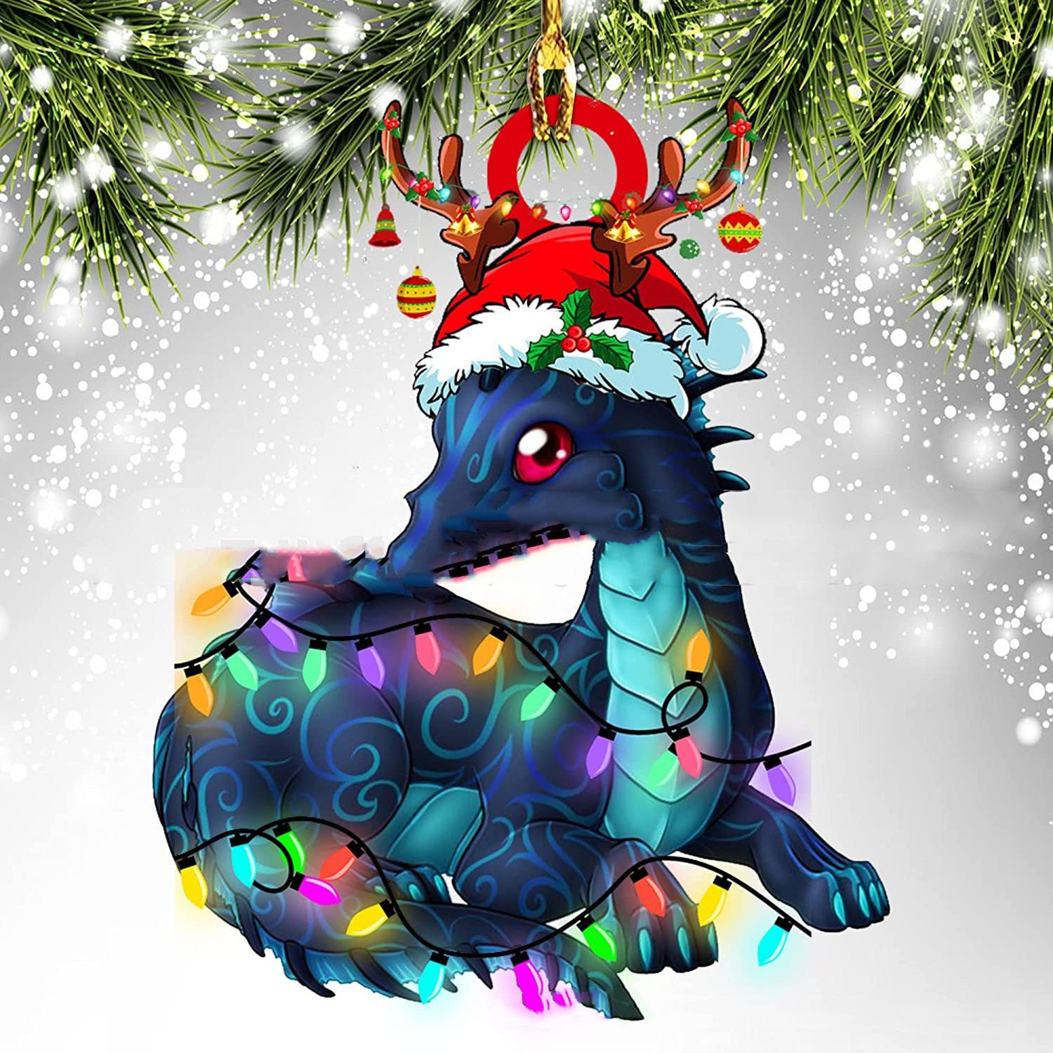 Unique Dragon Themed Hanging Christmas Decorations in Various Designs-Theone Apparel