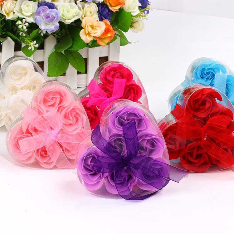 6 Artificial Rose Heart Box with Ribbon - THEONE APPAREL