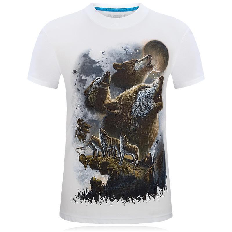 Wolves Under Moonlight Graphic Tee-Theone Apparel