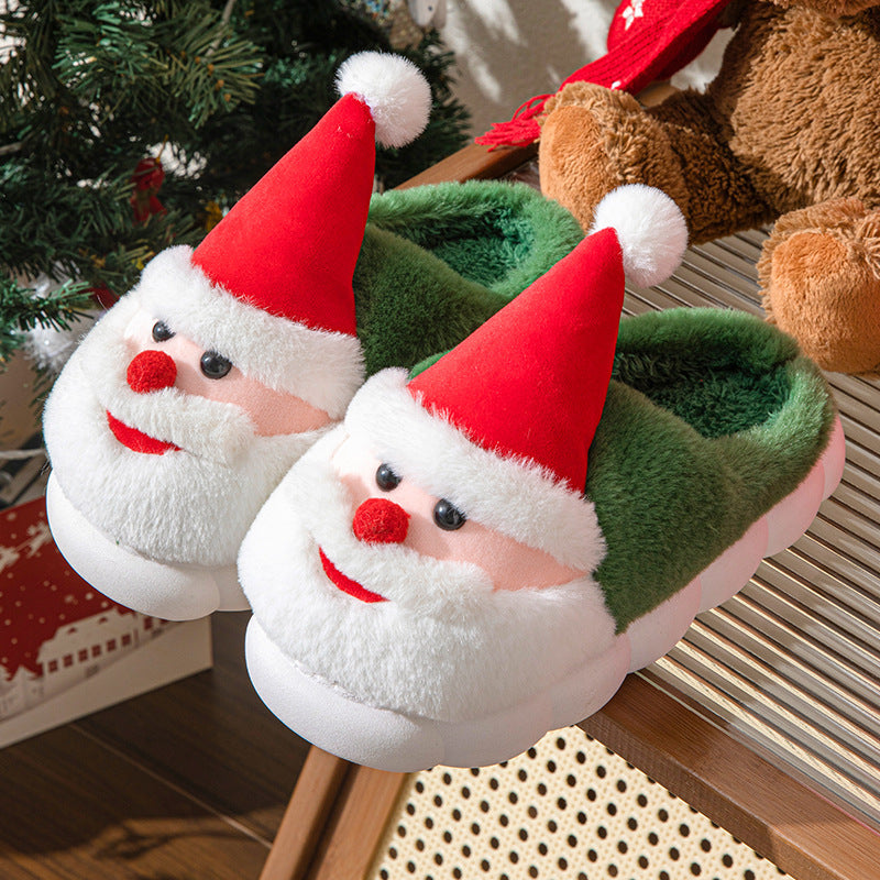 Gezwollen 3D Santa Claus thema huis slippers in groen en rood