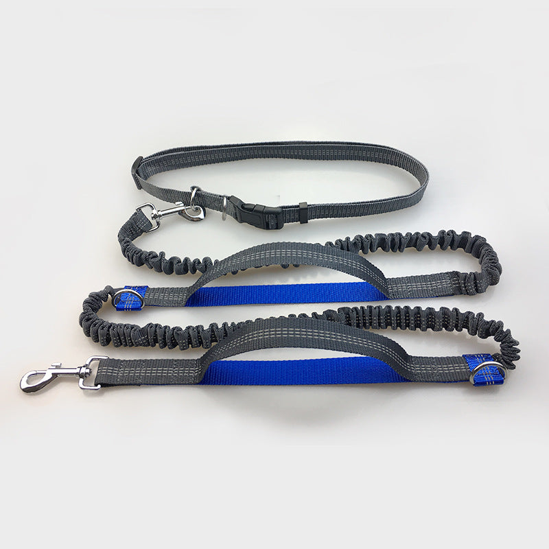 Reflective Double Elastic Dog Leash For Running And Training