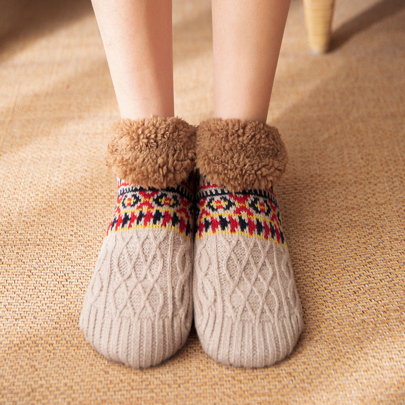 Soft and Thick Winter Footie Socks with Traction Balls