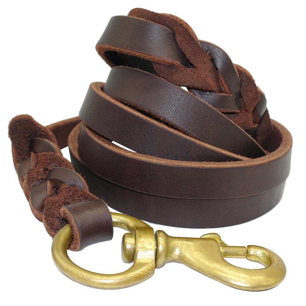 Premium Leather Dog Leash For Large Breeds And Training