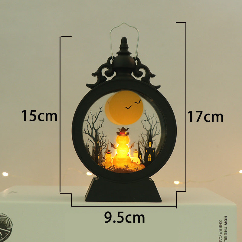 Candelit Spooky Halloween Village Black Lantern Halloween Decoration