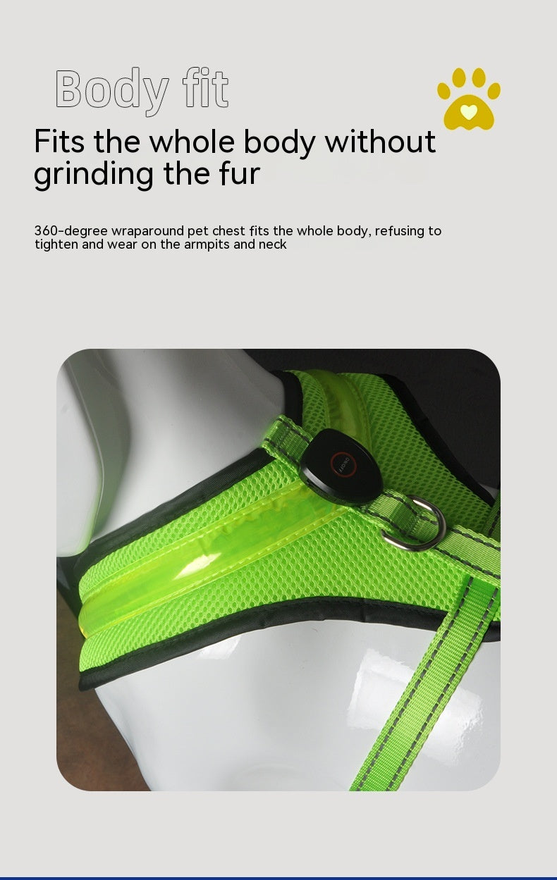 LED USB Rechargeable Dog Harness For Safety And Comfort