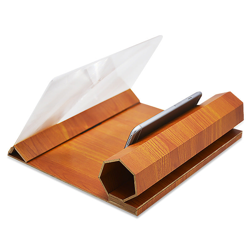 Mobile Phone Volume Magnifier Wood Grain 3D Mobile Phone Screen Magnifier HD