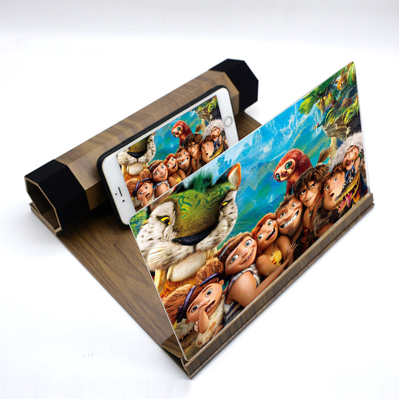 Mobile Phone Volume Magnifier Wood Grain 3D Mobile Phone Screen Magnifier HD
