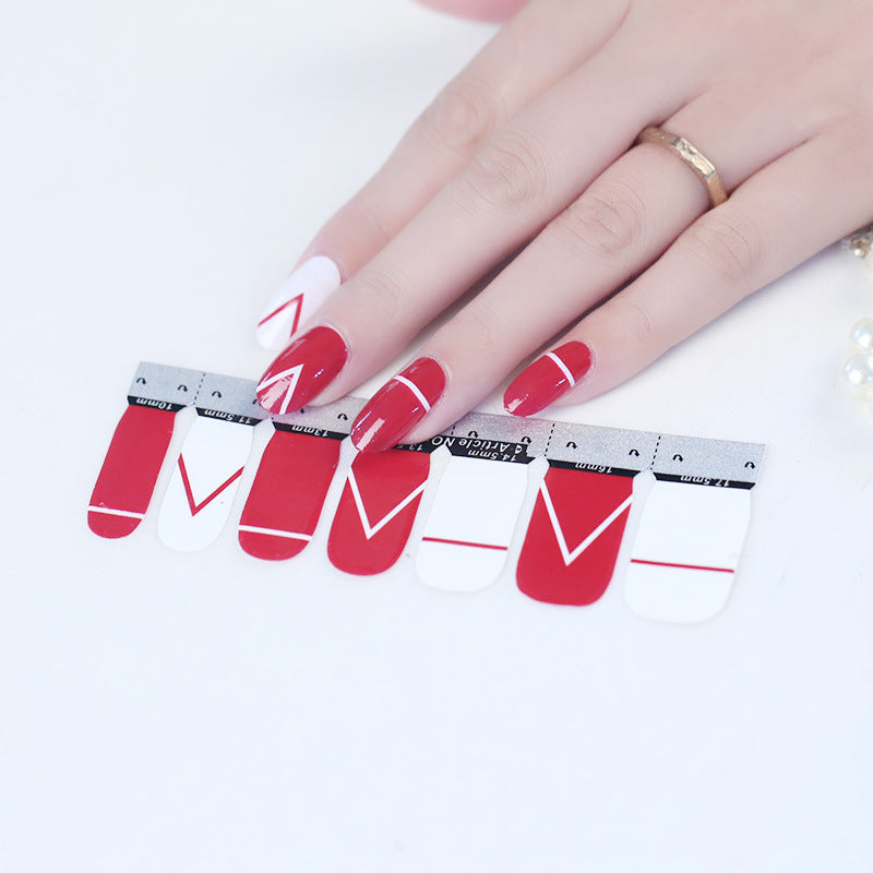 Dames chevron accent nagel sitckers voor thuis manicures