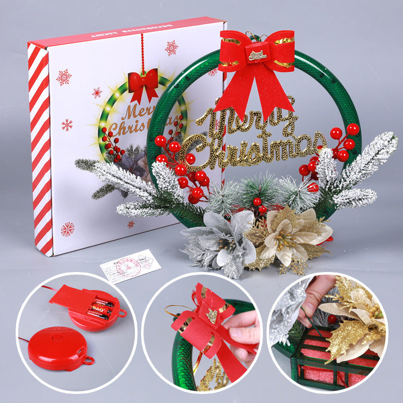 Feestelijke miniatuur 30 centimeter kerstkrans deur hangende decoratie