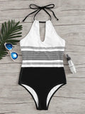 Women's Plus Size One Piece Swimsuit with Tie Straps