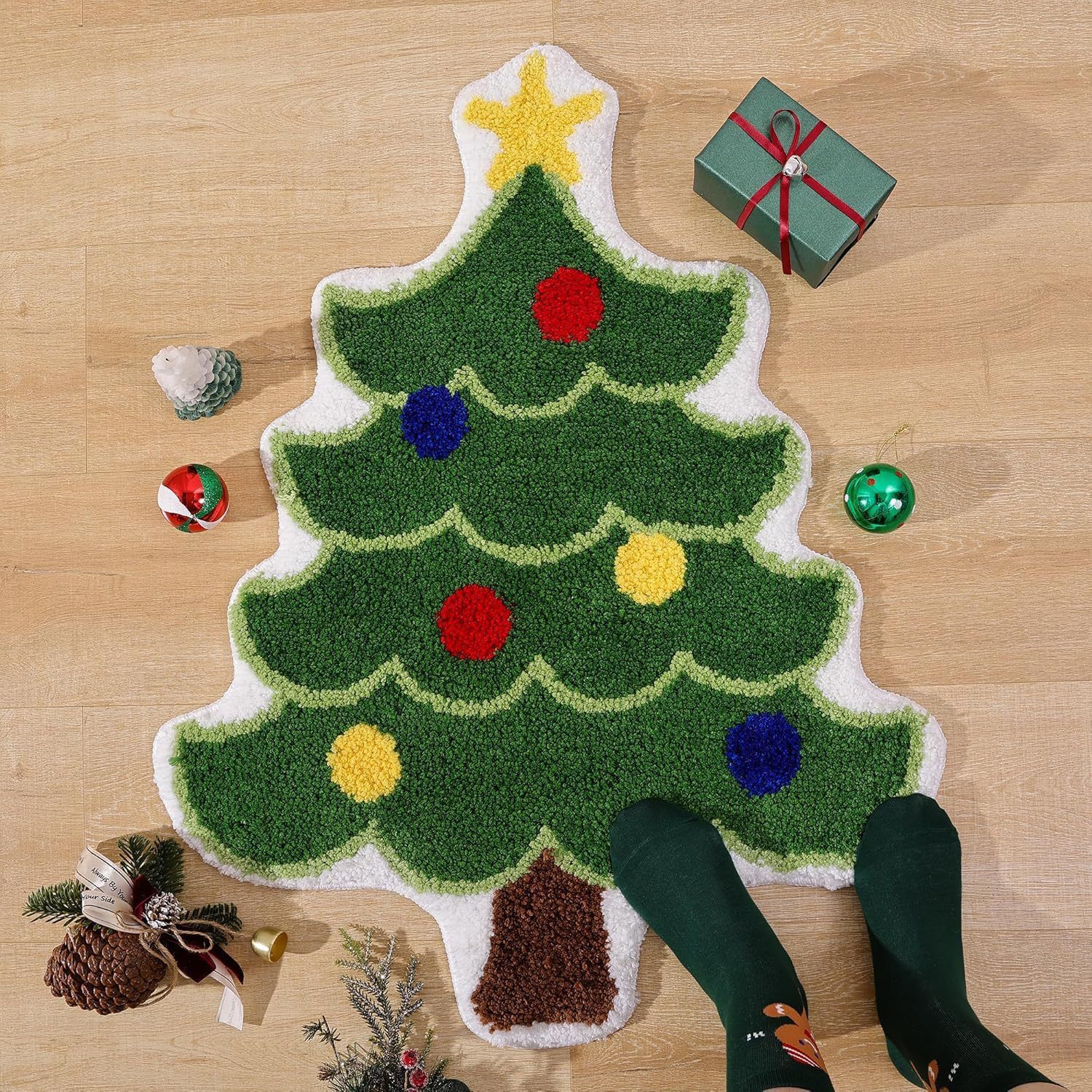 Christmas Tree Home Decoration Ultra Soft Themed Mat