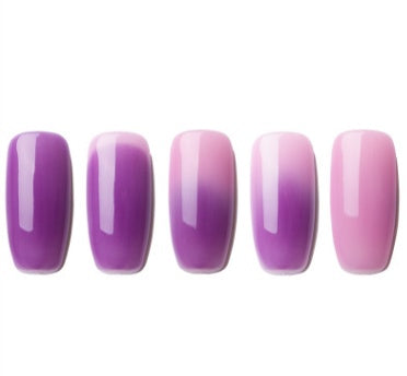 Ombre kleur korte stompe kist nagels in verschillende kleuren