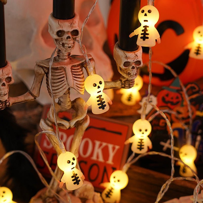 Whimsical Pumpkin Patch Orange String Lights for Halloween