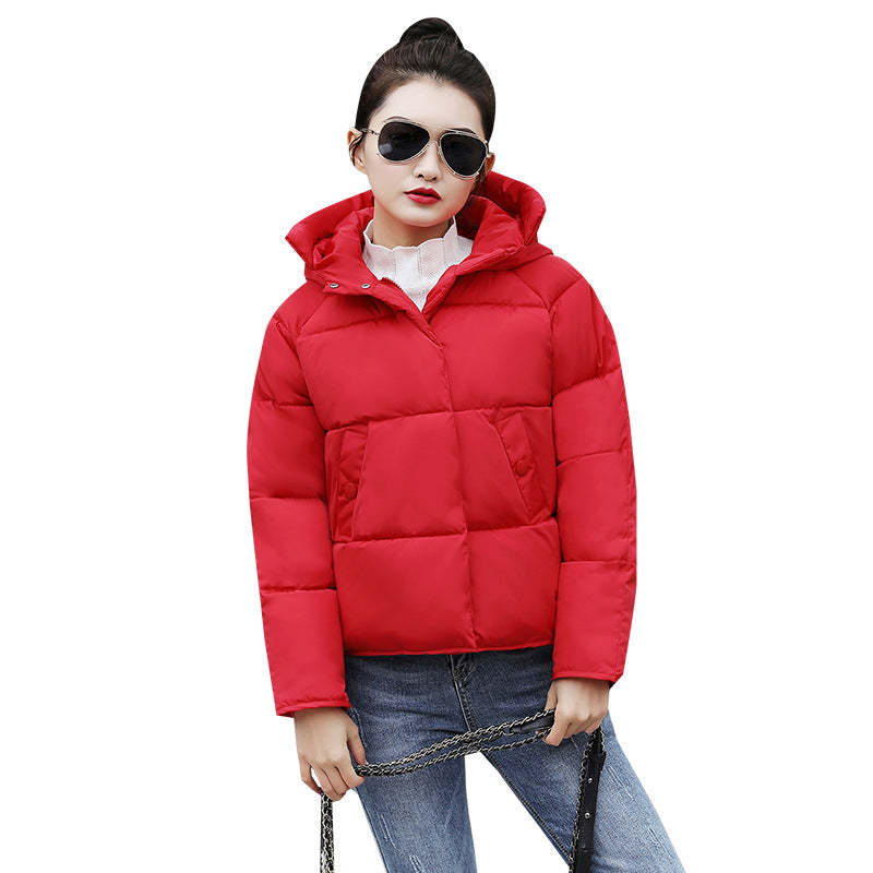 Hooded Slim Petite Down Padded Bread Style Coat For Women