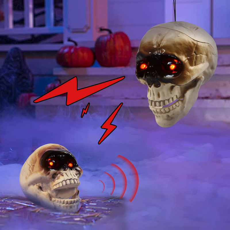 Licht Skull Animatronic met bewegingssensor Halloween -inrichting