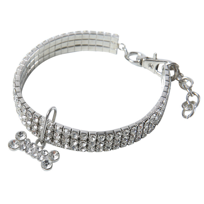 Rhinestone Crystal Dog Collar For Small And Medium Pets
