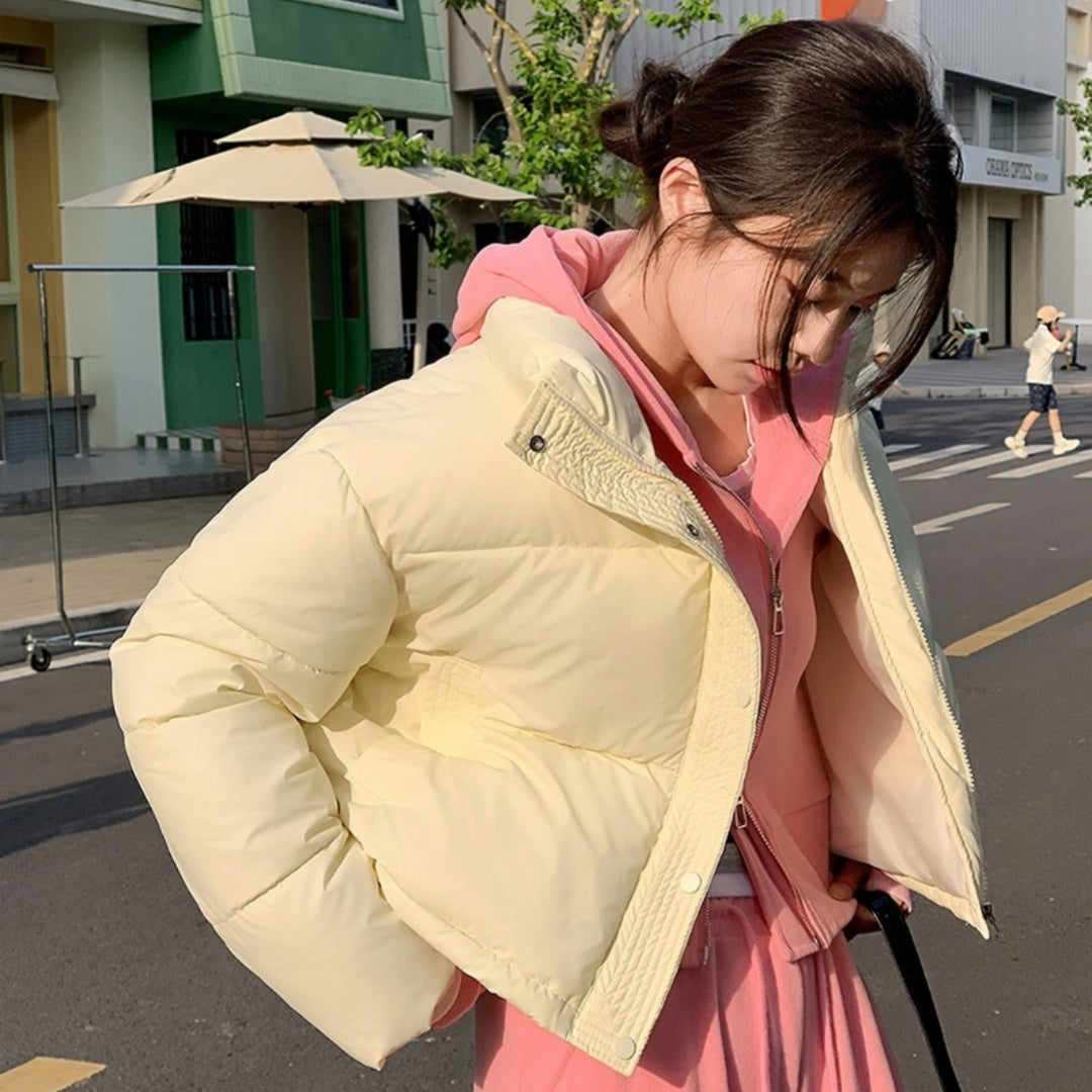 Women's New Short Jacket With Stand-up Collar For Petite