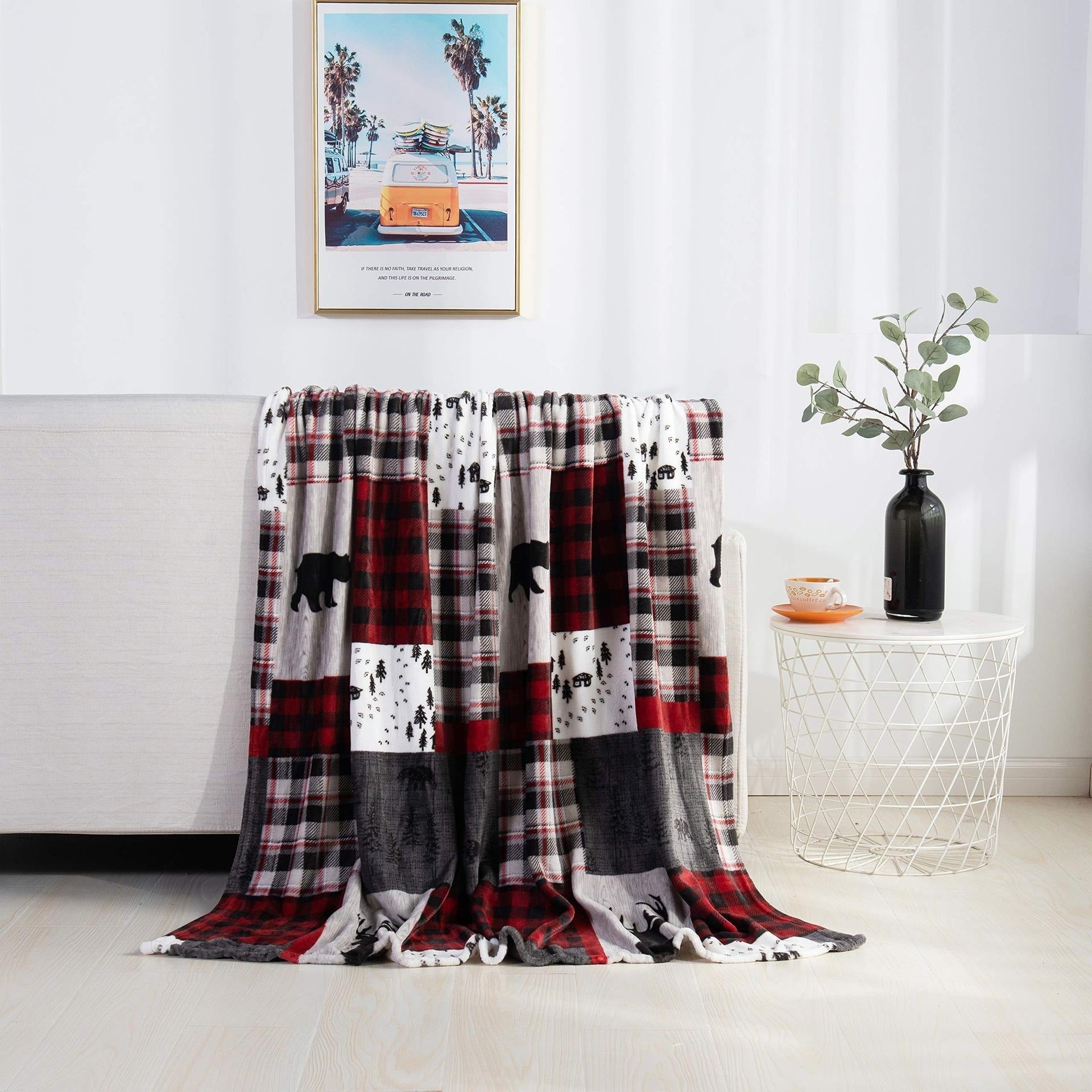 Double Sided Winter and Christmas Themed Fleece Blanket