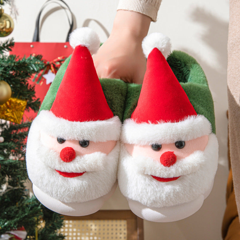 Gezwollen 3D Santa Claus thema huis slippers in groen en rood