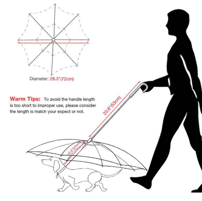 Transparent Dog Umbrella With Leash For Rainy Walks