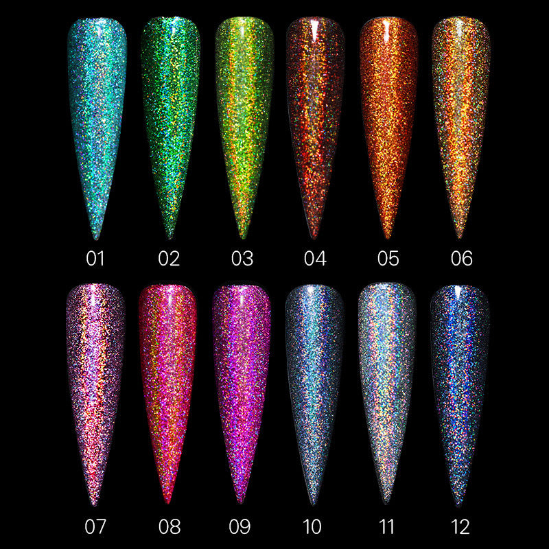 Glittery en blitse nagelpoeder in meerdere kleurenopties