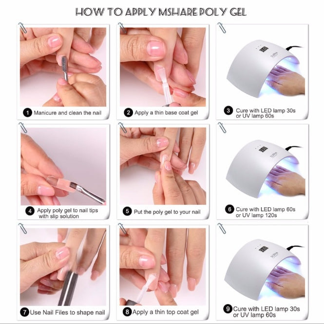 Crystal Gel Nail Building Poly -oplossing of thuis manicures