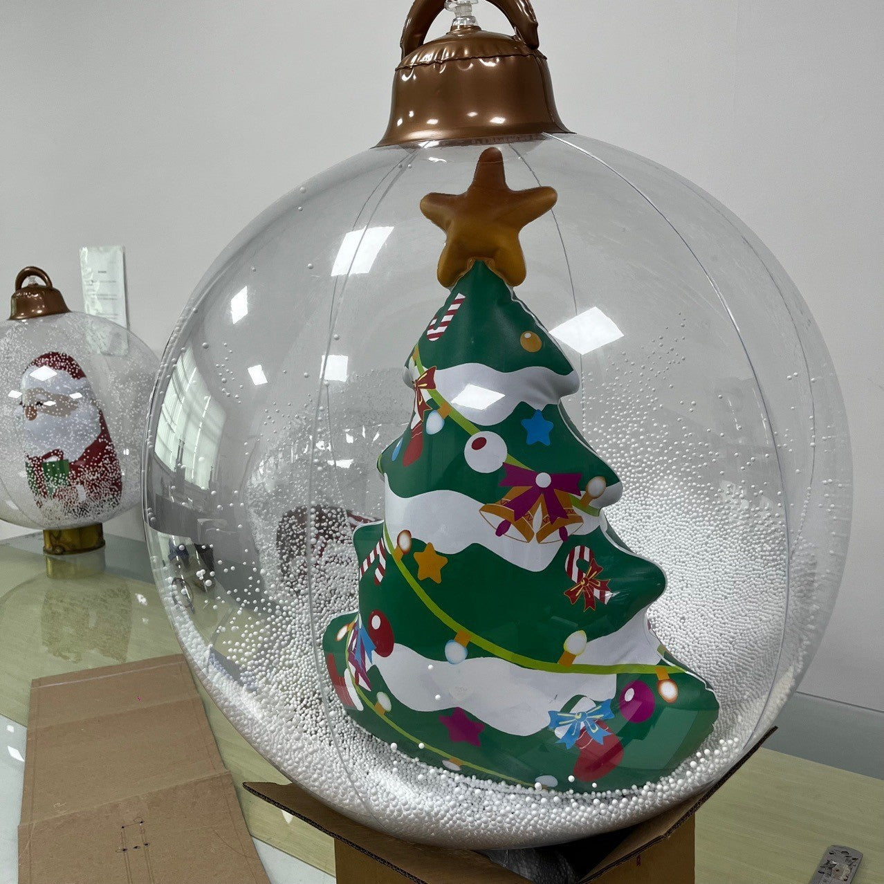 Inflatable Christmas Ornaments for Trees with Santa, Snowman and Tree Options