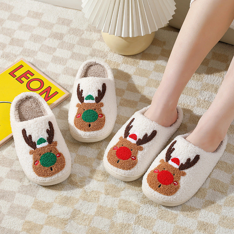 Soft and Warm Fleece Lined Christmas Themed Slip on Slippers