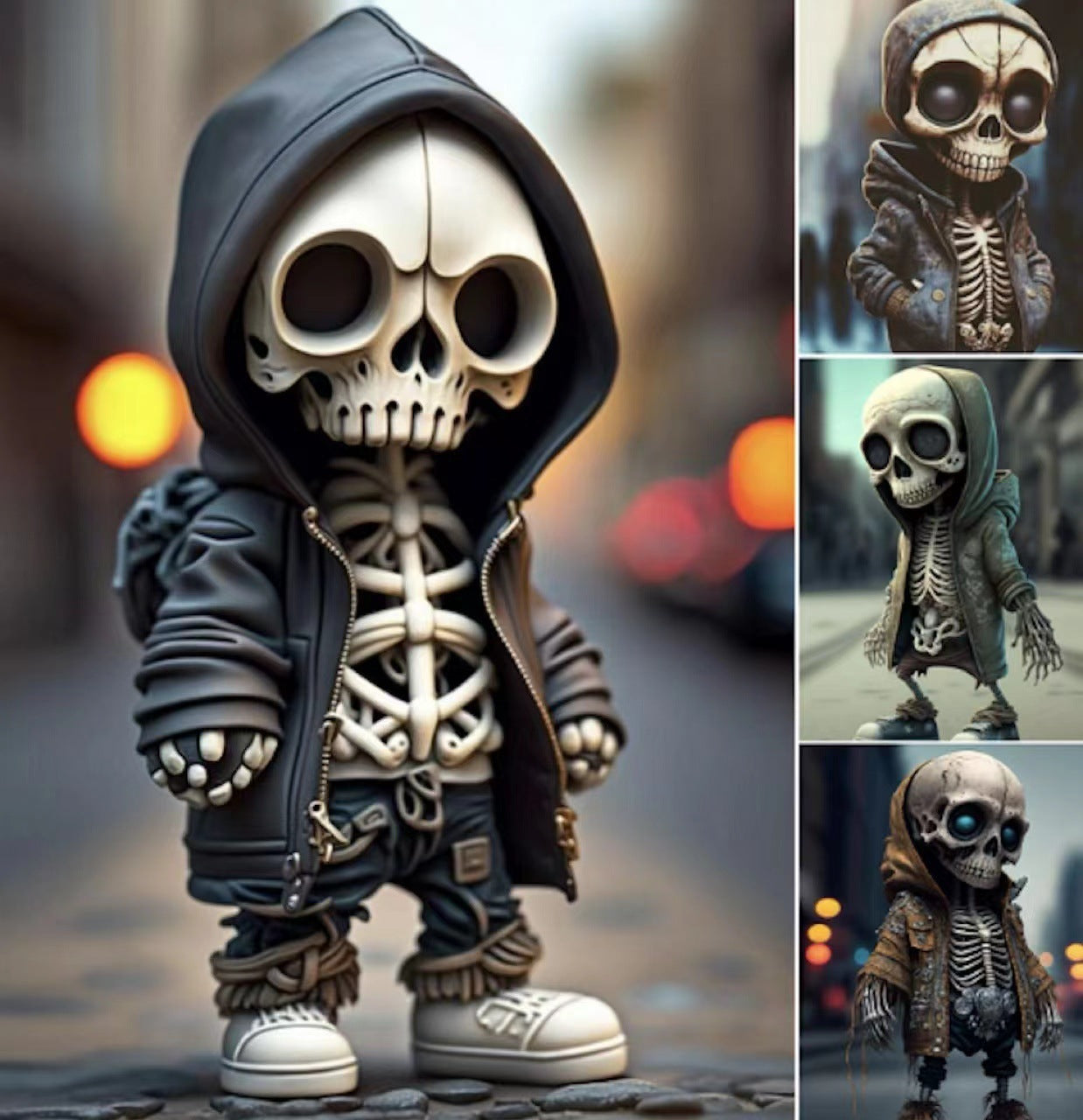 Skelet Halloween -decoratie in een hoodie met sneakers