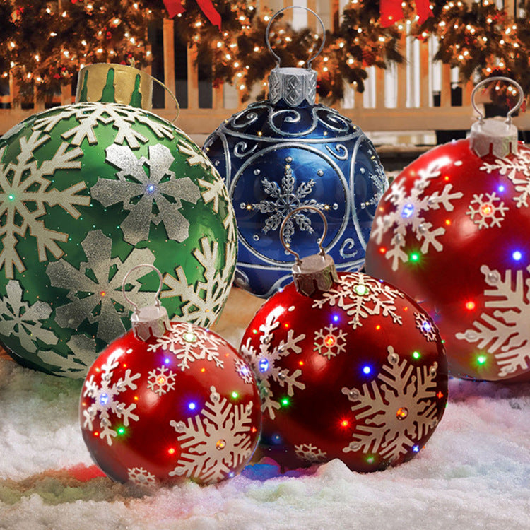 60 Centimeter Hanging Oversized PVC Christmas Ornaments for Exterior Decor