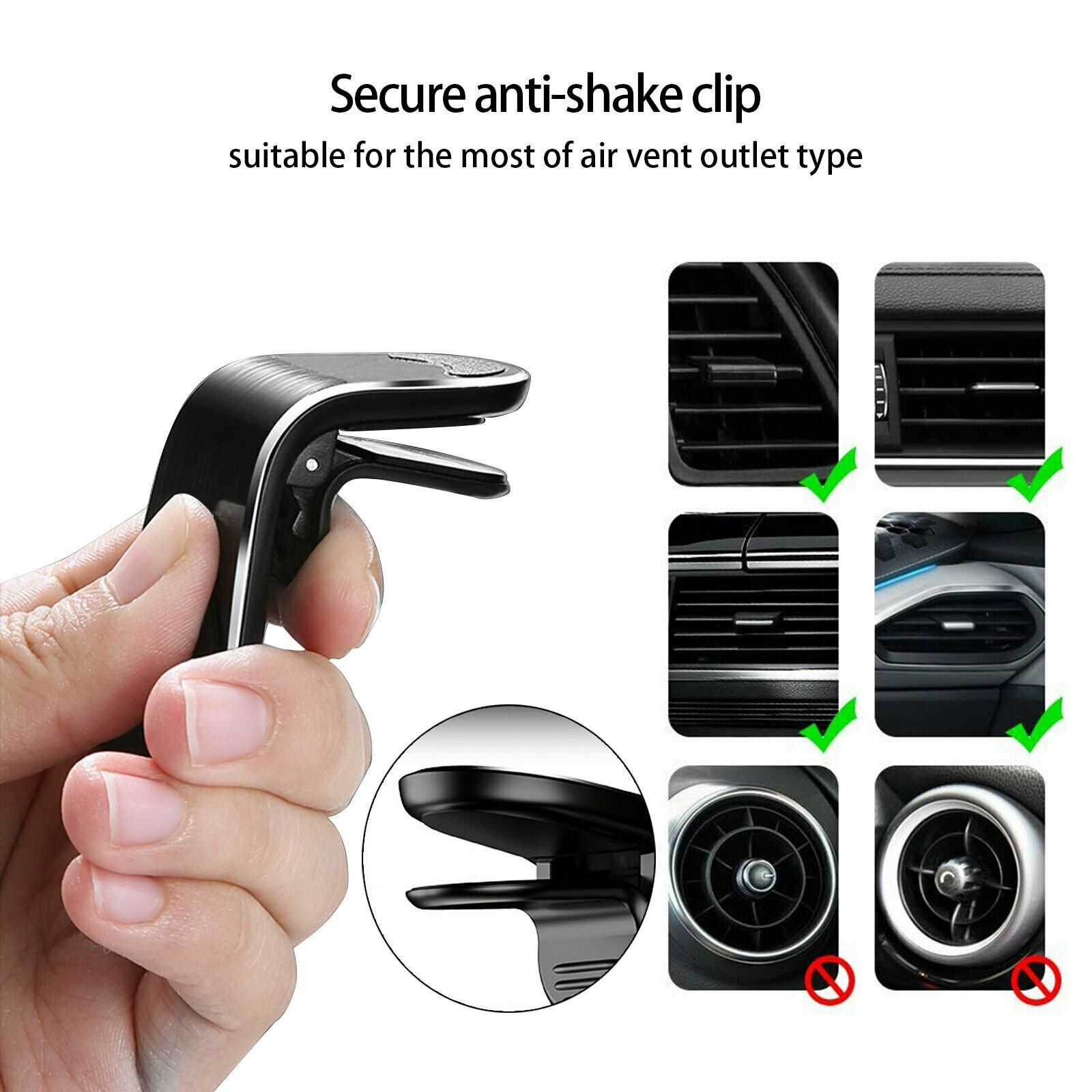 360° Magnetic Air?Vent Car Phone Holder With Compact Metal Design
