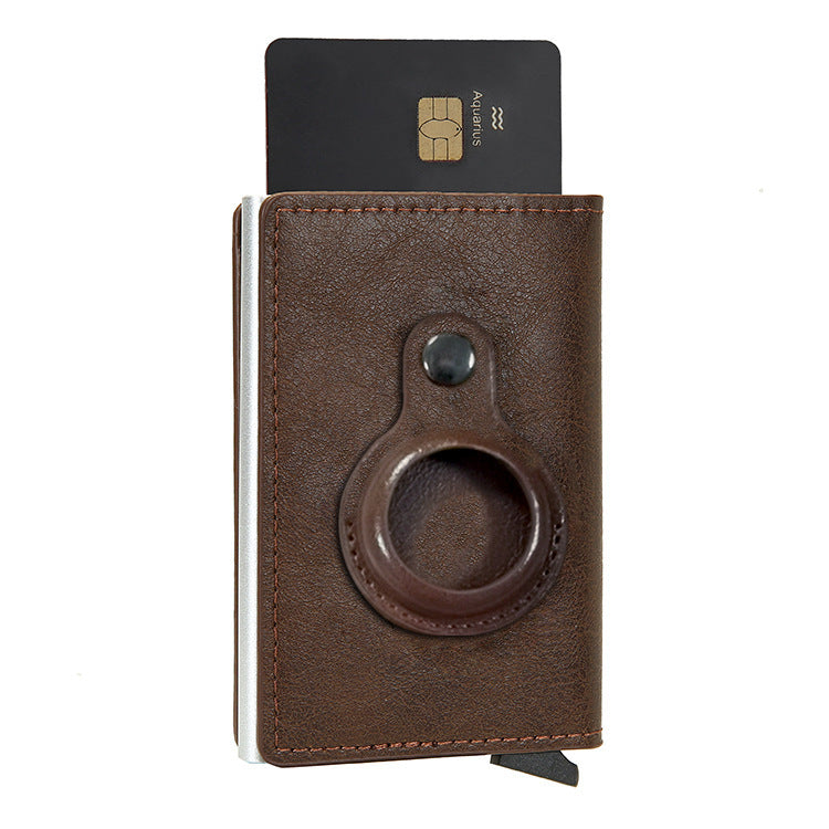 Multifunctional PU Leather Airtag Short Card Holder Wallet