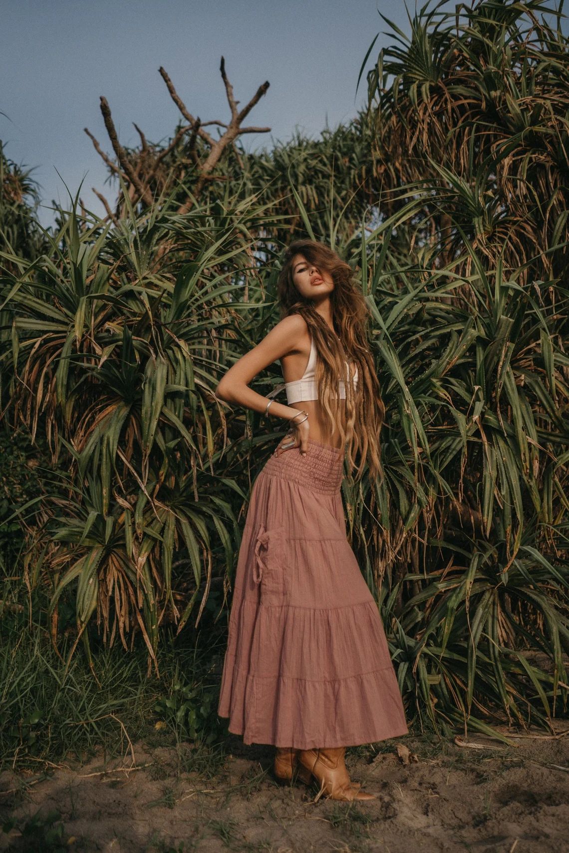 Bohemian Loose Solid Skirt For Relaxed Everyday Comfort-Theone Apparel