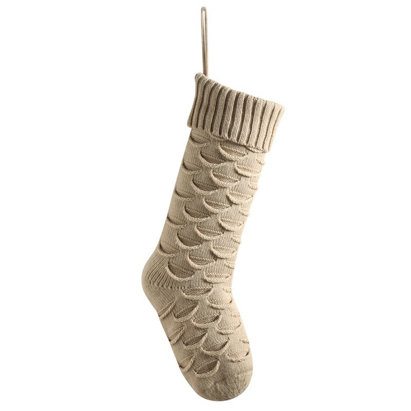 Christmas Stockings with Traditional Knit Style and Ribbed Cuff-Linen-Theone Apparel