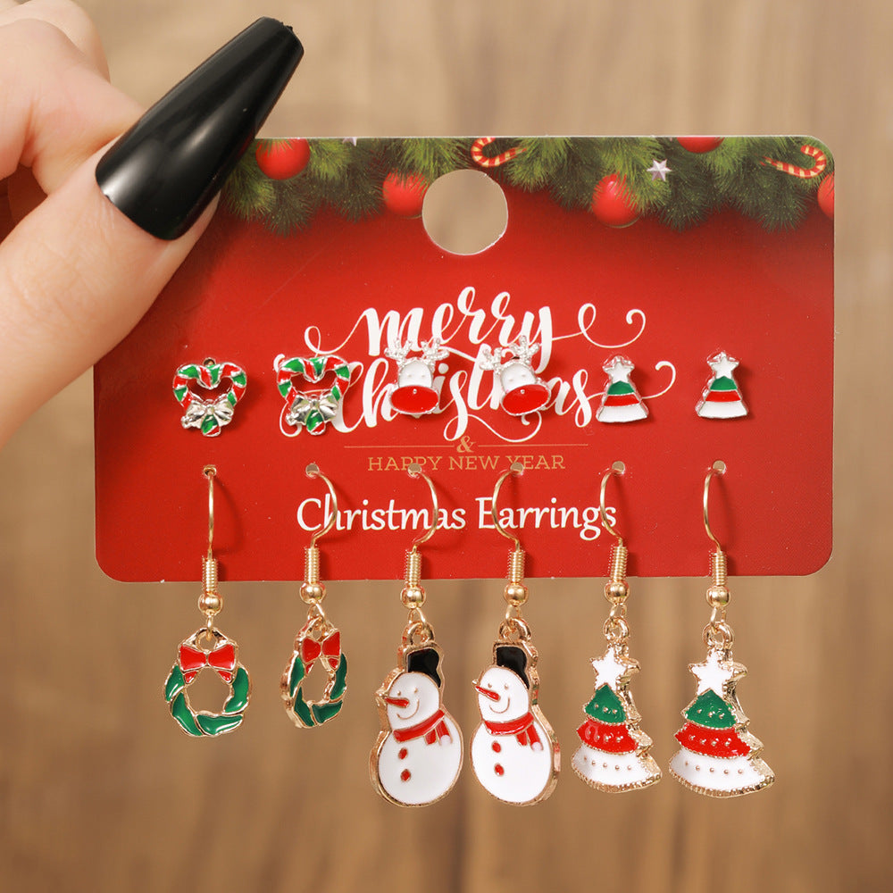 Christmas Themed Colorful Enamel Stud Back Earrings in Various Styles-Style 8-Theone Apparel