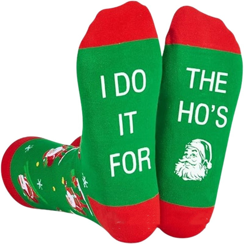 Christmas Themed Lightweight Ankle Socks in Various Graphic Designs-Christmas Elderly-Theone Apparel