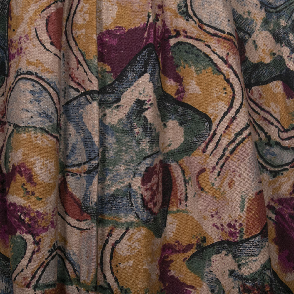 Ethnic Style Cotton Linen Swing Skirt With Elastic Waist-Theone Apparel