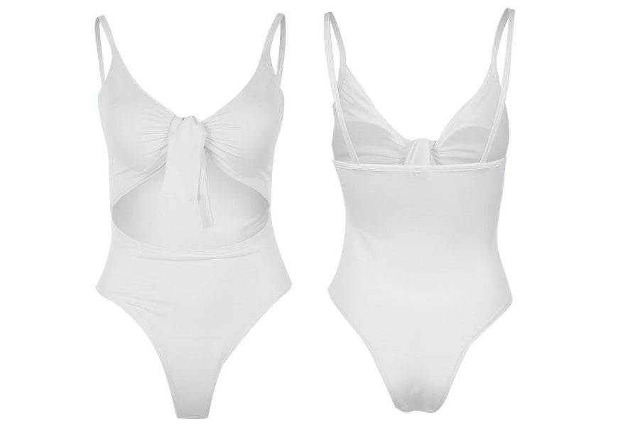 Explosion Model Tie-Knot One-Piece Swimsuit with Padded Chest Support-Theone Apparel