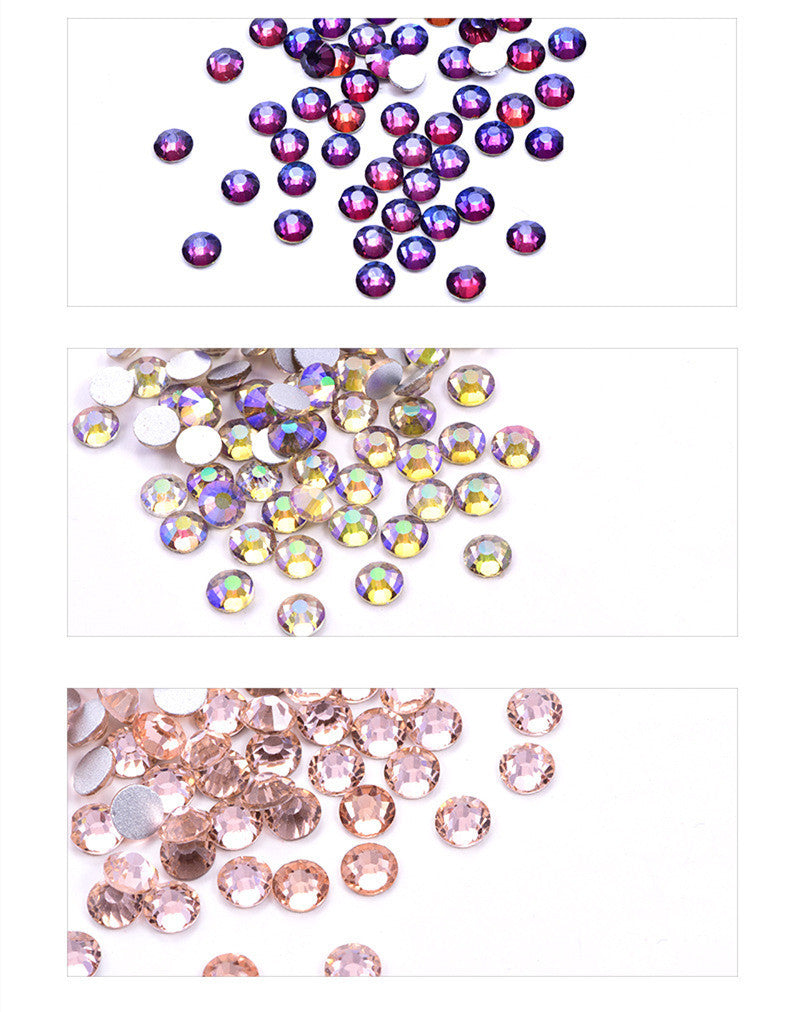 Glass Rhinestone Jewel Press on Adornments for DIY Nails-Theone Apparel
