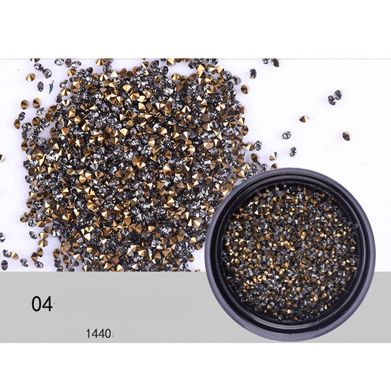 Glittery Bronze and Red Nail Adornments for DIY Nail Polish-Style 04-Theone Apparel