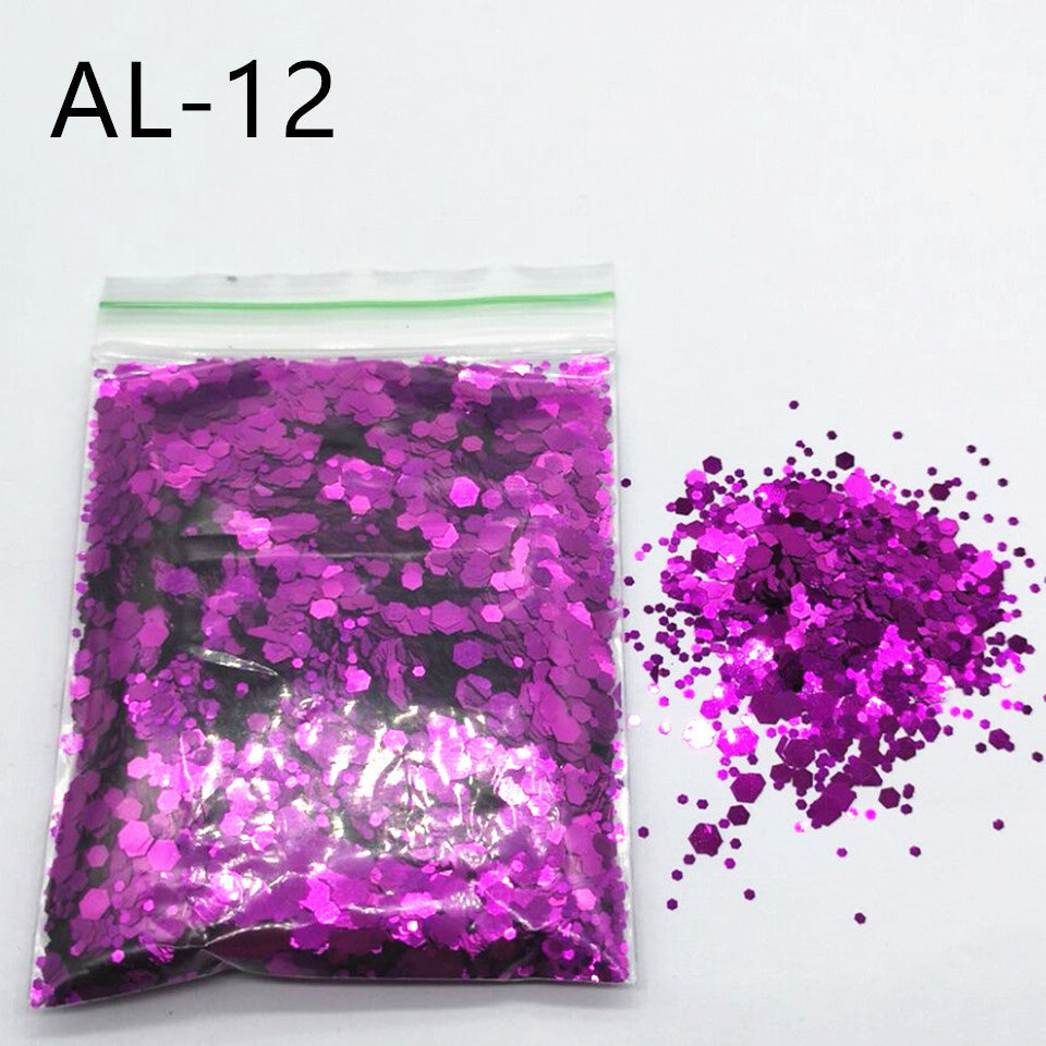 Glittery Sequin Nail Powder for Nail Art and Decoration-AL Purple-Theone Apparel