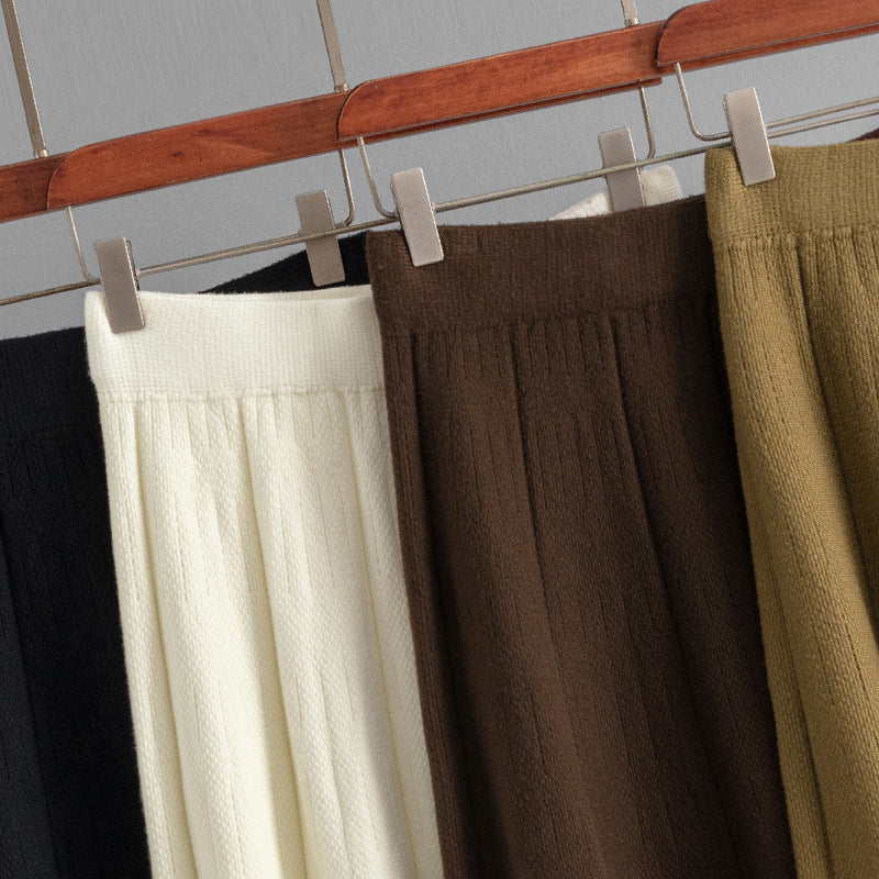 High Waist Pleated Mid Skirt For Versatile Everyday Wear-Theone Apparel