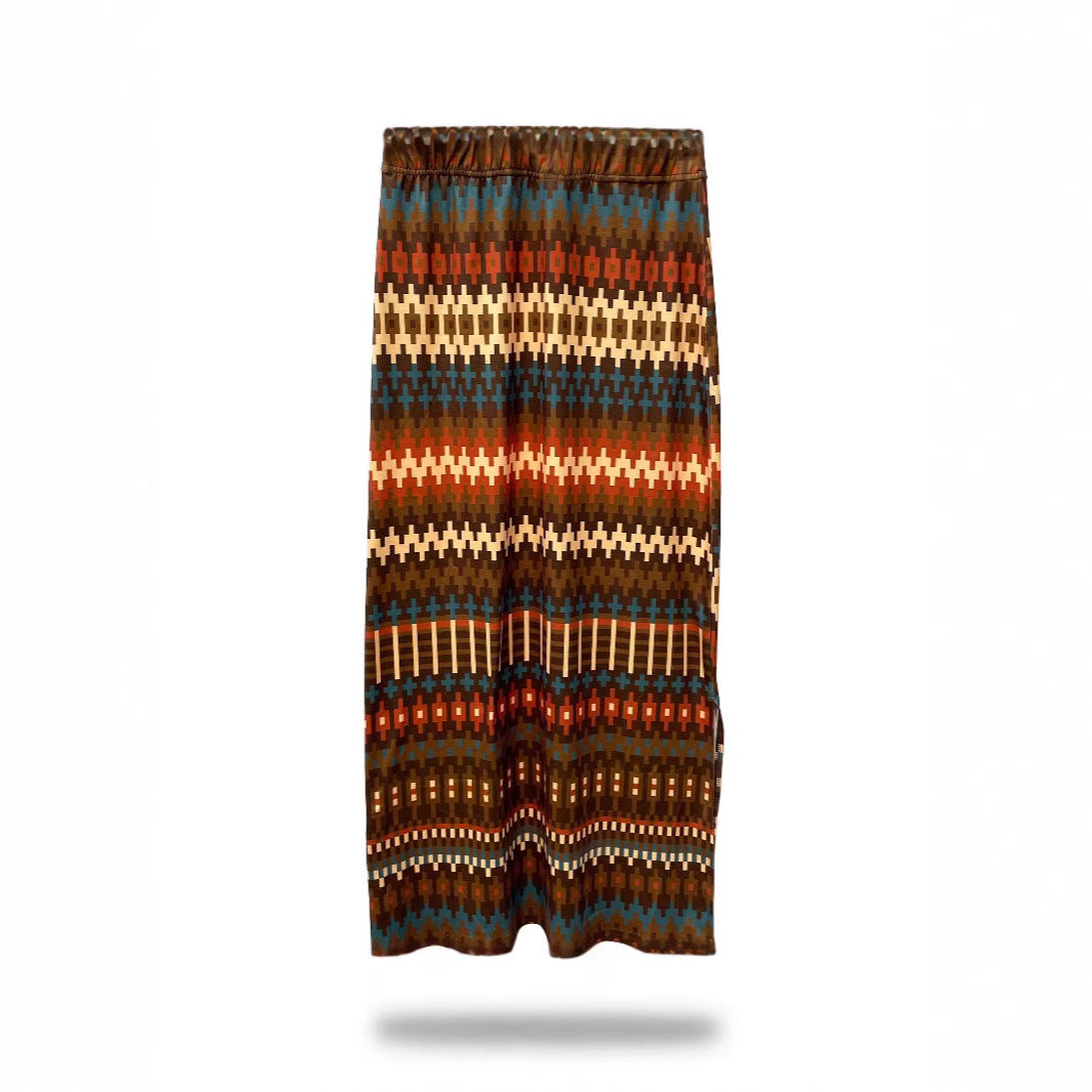 High Waist Printed Slit Skirt For Confident Modern Style-Theone Apparel