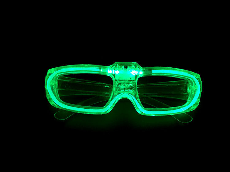 Light-Up Glowing LED Plastic Glasses for Party Favors and Photo Booth Props-Green-Theone Apparel