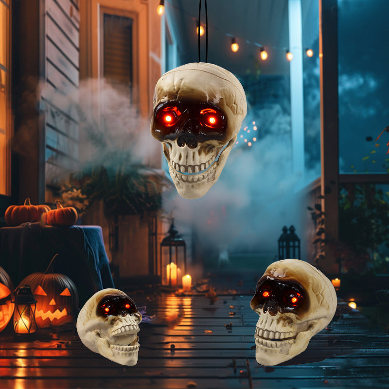 Light Up Skull Animatronic with Motion Sensor Halloween Décor-Theone Apparel