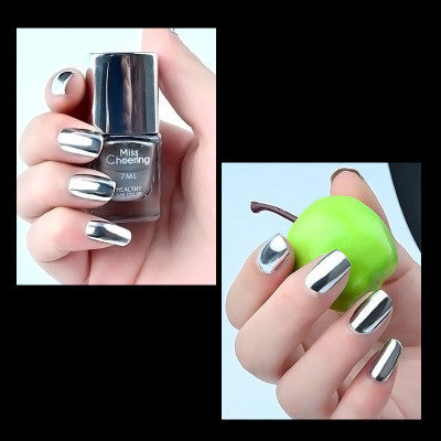 Metallic Silver Plated Nail Polish with Mirror Finish-Theone Apparel