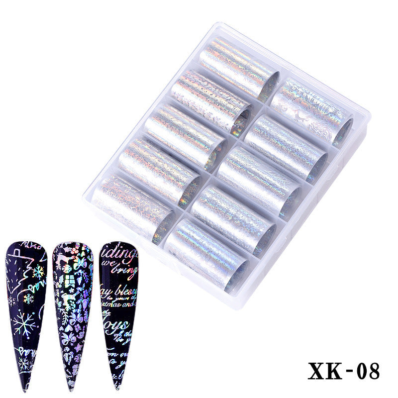 Multicolored and Multipatterned Nail Wraps 10 Piece Set-XK08-Theone Apparel