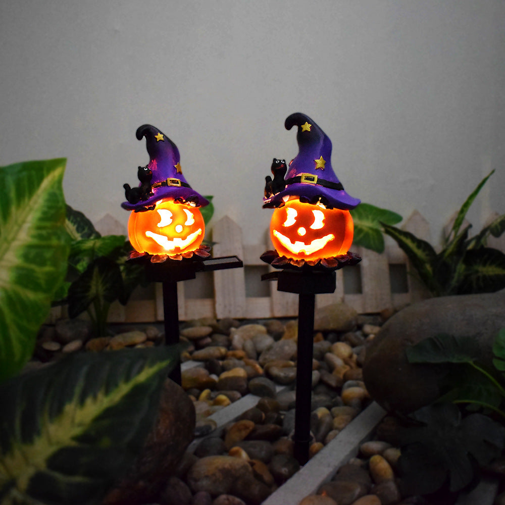 Pumpkin and Witch Hat Halloween Decoration Yard Posts-Theone Apparel