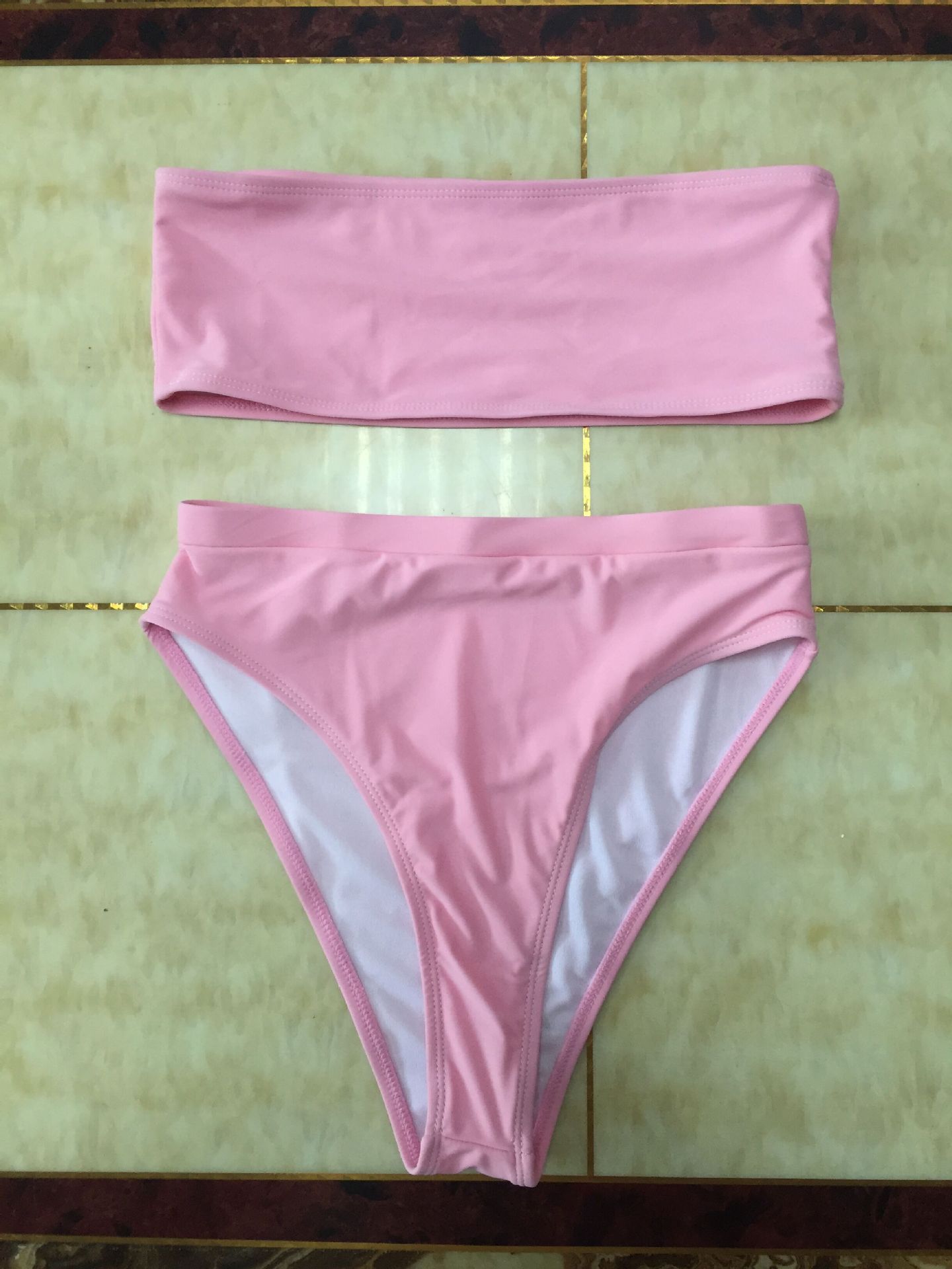 Sexy Two-Piece Tube Top Bikini Set for Ultimate Attraction-Pink-Theone Apparel